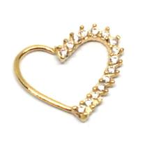 Piercing de ouro 18k de Daith com pedras coração Piercing de ouro 18k de Daith com pedras coração