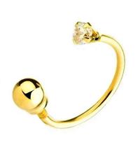 Piercing de ouro 18k de orelha, nariz ou tragus bolinhas e zirconia