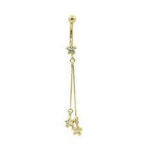 Piercing de ouro 18k de umbigo com 3 Estrelas Piercing de ouro 18k de umbigo com 3 Estrelas