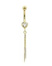 Piercing de ouro 18k de umbigo com coração Piercing de ouro 18k de umbigo com coração