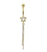Piercing de ouro 18k de umbigo com estrela Piercing de ouro 18k de umbigo com estrela