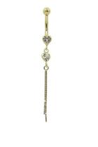 Piercing de ouro 18k de Umbigo Duplo Coração Piercing de ouro 18k de Umbigo Duplo Coração