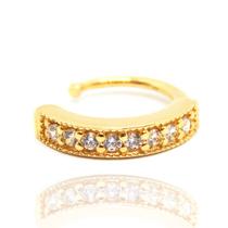 Piercing de Ouro 18k Fake Conch Com Zircônias 11mm