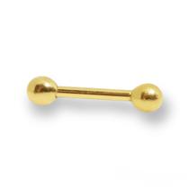 Piercing de ouro 18k haste reta com bolinha