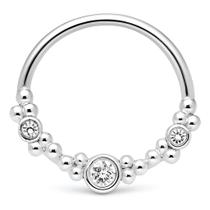 Piercing De Prata 925 Argola Com Ponto De Luz Para Septo Piercing De Prata 925 Argola Com Ponto De Luz Para Septo