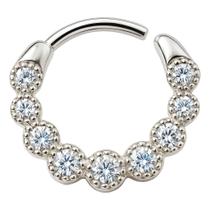 Piercing De Prata 925 Argola Cravejada Para Septo Bolinhas