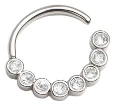 Piercing De Prata 925 Argola Cravejada Para Septo E Daith