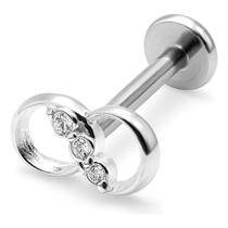 Piercing De Prata 925 Com Detalhe Infinito Com Pedrinhas