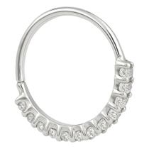 Piercing De Prata 925 De Furo Argola Cravejado