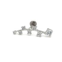 Piercing de Prata 925 Galho Com Zircônia Base Reta Piercing de Prata 925 Galho Com Zircônia Base Reta