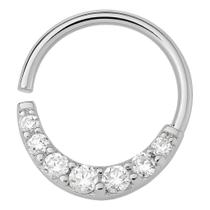 Piercing De Prata 925 Oval Cravejado Para Septo Piercing De Prata 925 Oval Cravejado Para Septo