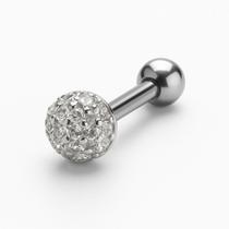 Piercing De Prata 925 Ponto De Luz Redondo E Cravejado Piercing De Prata 925 Ponto De Luz Redondo E Cravejado