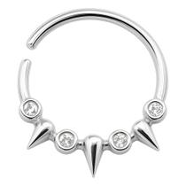 Piercing De Prata 925 Spike Cravejada Para Septo