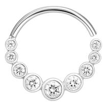 Piercing De Prata 925 Tiara Com Zirconias Septo