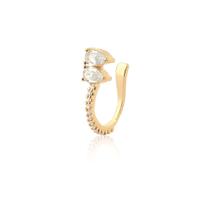 Piercing de Prata Com Zircônias em Prata banhado a Ouro