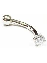 Piercing de prata sonbrancelha com pedrinha