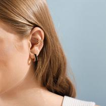 Piercing de pressão encaixe 3 aros lisos Banhado a ouro 18k