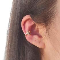 Piercing de Pressão Menina com Zircônias Softjoias Folheado em Ouro 18K