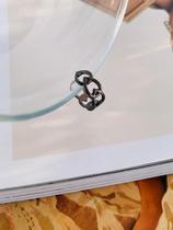 Piercing de pressão modelo corrente folheado Ródio negro Piercing de pressão modelo corrente folheado Ródio negro