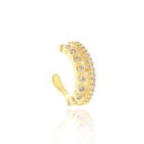 Piercing de pressão piuka candy duas voltas zircônias folheado a ouro 18k