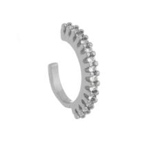 Piercing de pressão piuka ivy argola zircônia cristal folheado em ródio branco