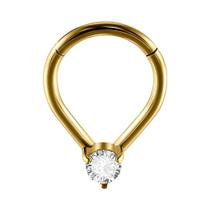 Piercing De Septo Com Fecho De Zircônia Em Forma De Folha, Argola De Cartilagem Em Titânio Sólido