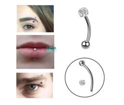Piercing De Sobrancelha Labial Língua Aço 316 Esferas Strass