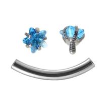 Piercing de Sobrancelha, Lábio, Daith, Helix e Rook - Barra de Aço Cirúrgico com Zircônia Cúbica