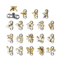 Piercing De Titânio Em Formato De Estrela Com Zircônia Marquise Para Piercing De Flor E Piercing De