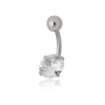 Piercing de Umbigo Curvado com Pedra de Aço Inox