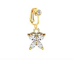 Piercing De Umbigo De Pressão Falso Fake Sem Furo Pedra