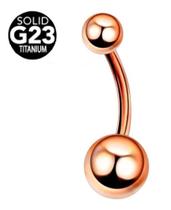 Piercing De Umbigo De Titânio Anodizado Rosê Gold