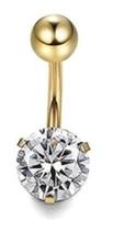 Piercing De Umbigo Dourado Pedras Aço Cirúrgico Zircônia Piercing De Umbigo Dourado Pedras Aço Cirúrgico Zircônia