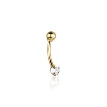 Piercing De Umbigo Em Ouro 18k Coração Zircônia
