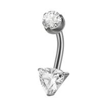 Piercing De Umbigo Em Titânio Com Zircônia 16G, Joia Corporal Com Zircônia Cúbica Quadrada E Redonda
