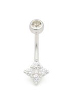 Piercing de Umbigo Estrela Cravejada em Prata 925 Legítima