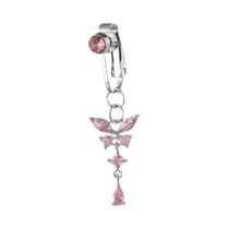 Piercing De Umbigo Falso Em Forma De Borboleta Para Mulheres, Em Cobre Com Zircônia, Joia Corporal Piercing De Umbigo Falso Em Forma De Borboleta Para Mulheres, Em Cobre Com Zircônia, Joia Corporal