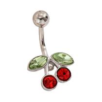 Piercing De Umbigo Feminino 14G Banhado a Ouro 18K Com Design De Cereja, Em Aço Cirúrgico Piercing De Umbigo Feminino 14G Banhado a Ouro 18K Com Design De Cereja, Em Aço Cirúrgico