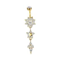 Piercing De Umbigo Feminino Em Aço Inoxidável Com Zircônia De Cristal Joia De Moda Para O Umbigo Piercing De Umbigo Feminino Em Aço Inoxidável Com Zircônia De Cristal Joia De Moda Para O Umbigo
