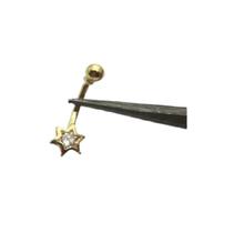 Piercing De Umbigo Ouro 18k Pedra Estrela Garantia Eterna Piercing De Umbigo Ouro 18k Pedra Estrela Garantia Eterna