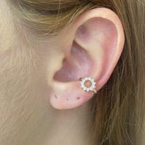 Piercing Dourado Circulo Fake Zirconia Folheado A Ouro