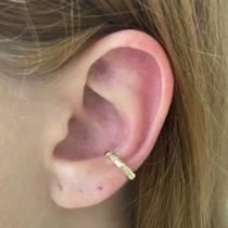 Piercing Dourado Fake Zirconia Folheado A Ouro