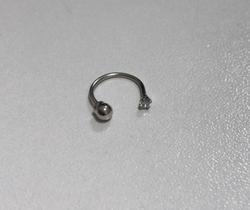 Piercing Em Ouro Branco 18k Para Orelha Com Zirconia