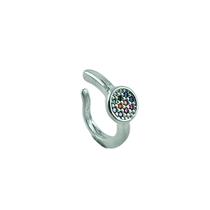 Piercing em Prata 925 Círculo Fake com Zircônia Colorida - Acessório Elegante