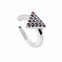 Piercing em Prata 925 Triângulo Fake com Zircônia - Acessório Elegante Piercing em Prata 925 Triângulo Fake com Zircônia - Acessório Elegante