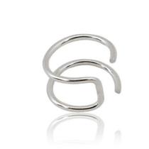 Piercing Fake Argola Dupla Prata 925 Encaixe Orelha Conch