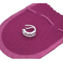 Piercing Fake Cartilagem Orelha Cravejado G Banhado Prata 925 Legítima