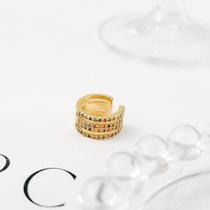Piercing Fake Colorido Banhado a Ouro 18k