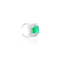 Piercing fake com pedra quadrada esmeralda Piercing fake com pedra quadrada esmeralda