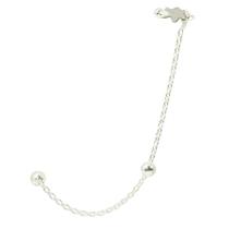 Piercing Fake Corrente Argola Bolinha Prata Legitima 925